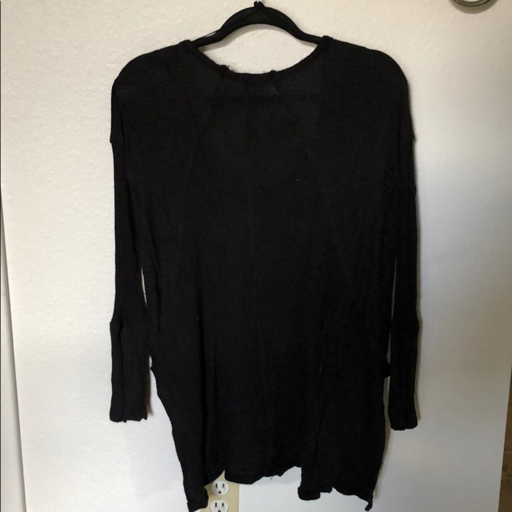 Classic Black Free People Waffle Long Sleeve - Picture 2 of 2